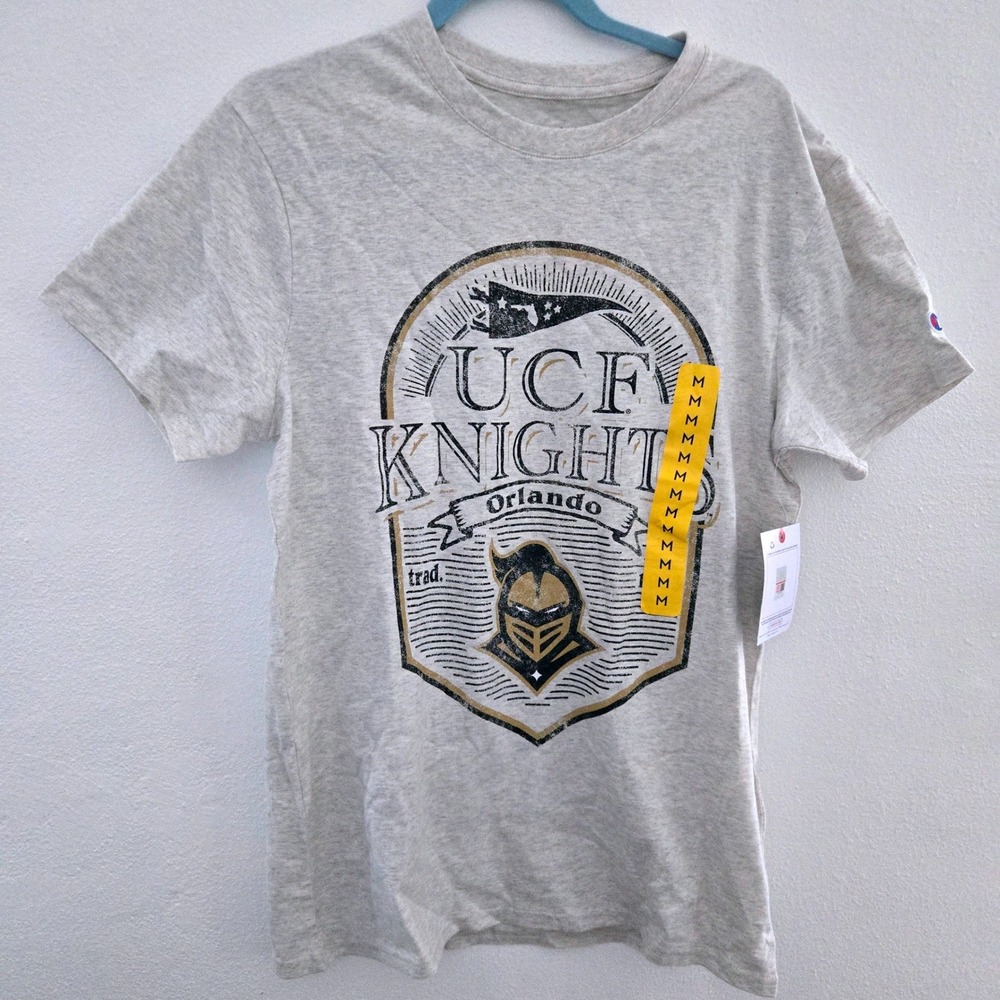 Champion UCF Knights T-Shirt Mens Medium Gray Graphic Tee Central Florida - Picture 1 of 6